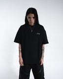 Leather logo patched T-shirt